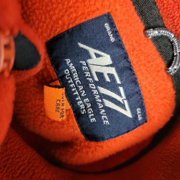 American Eagle Outfitters AE77 Fleece Mens Large Orange Performance Quarter Zip - Picture 8 of 9